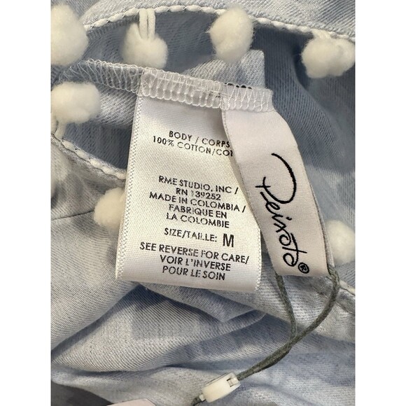 Peixoto Nissi Pompom Tiered Ruffle Mini Dress in Sky Blue Size M Medium NWT!!! - Picture 4 of 5